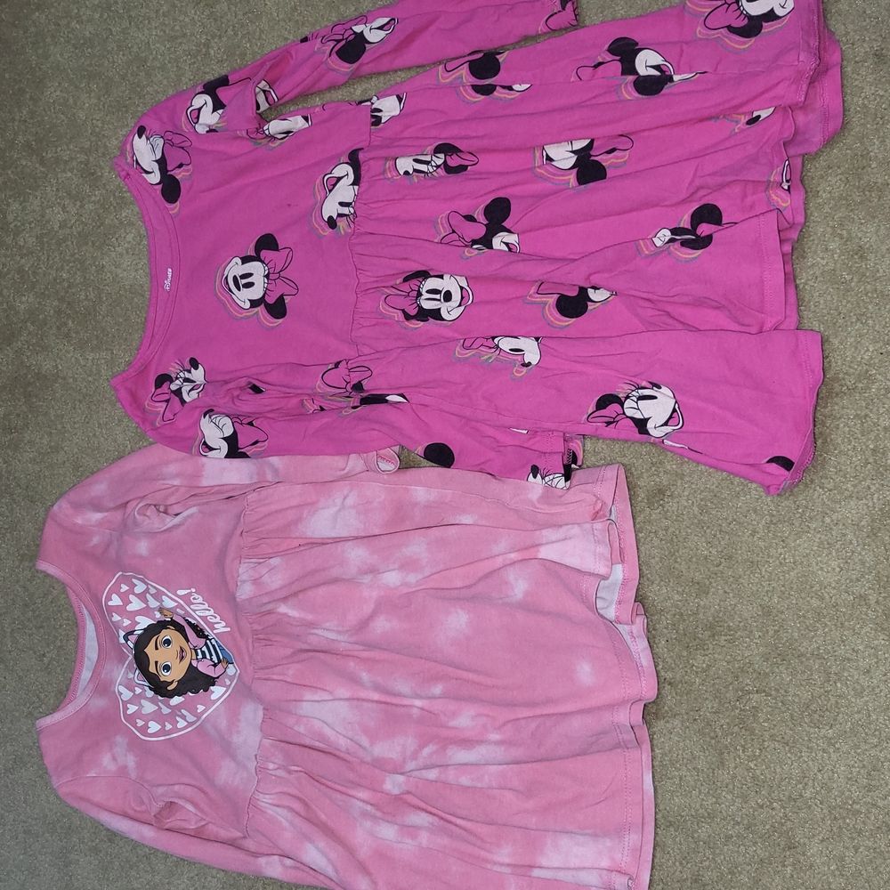 Minnie Mouse and Gabbys Playhouse Kids Pink Dress Bundle